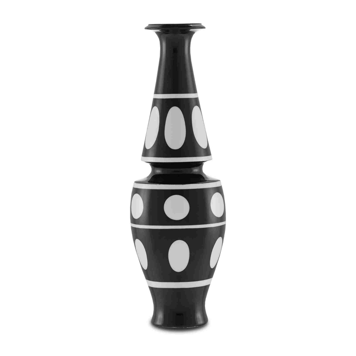De Luca Black and White Vase 15.75"h x 5"dia.