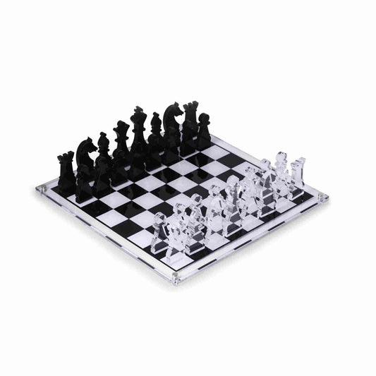 Charlie Acrylic Chess Set- Clear 14"X14"