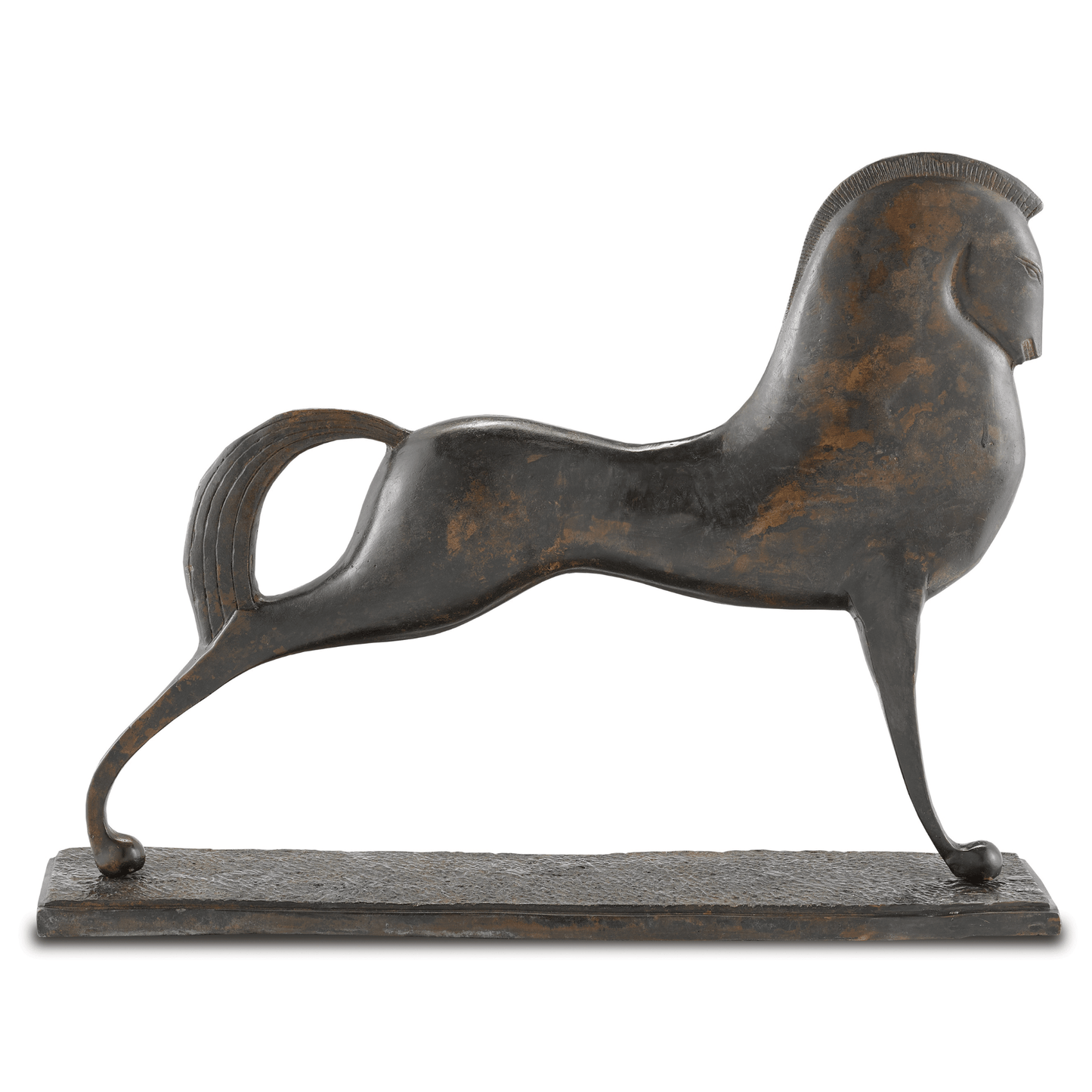 Assyrian Bronze Horse  H: 14.75" W: 19.5" D: 4.75"