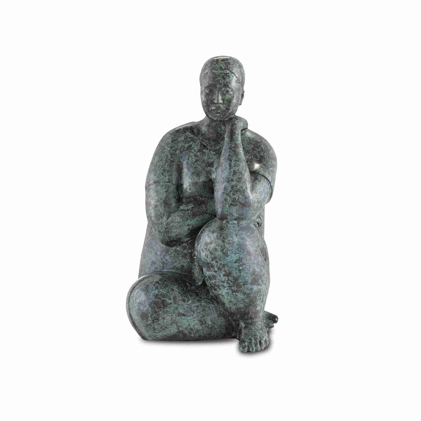 Lady Meditating Bronze H: 15.25" W: 8.25" D: 9.5"