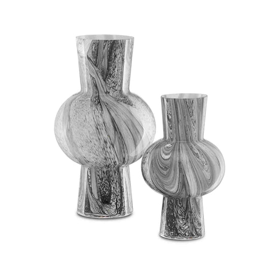 Stormy Sky Glass Vase Set of 2