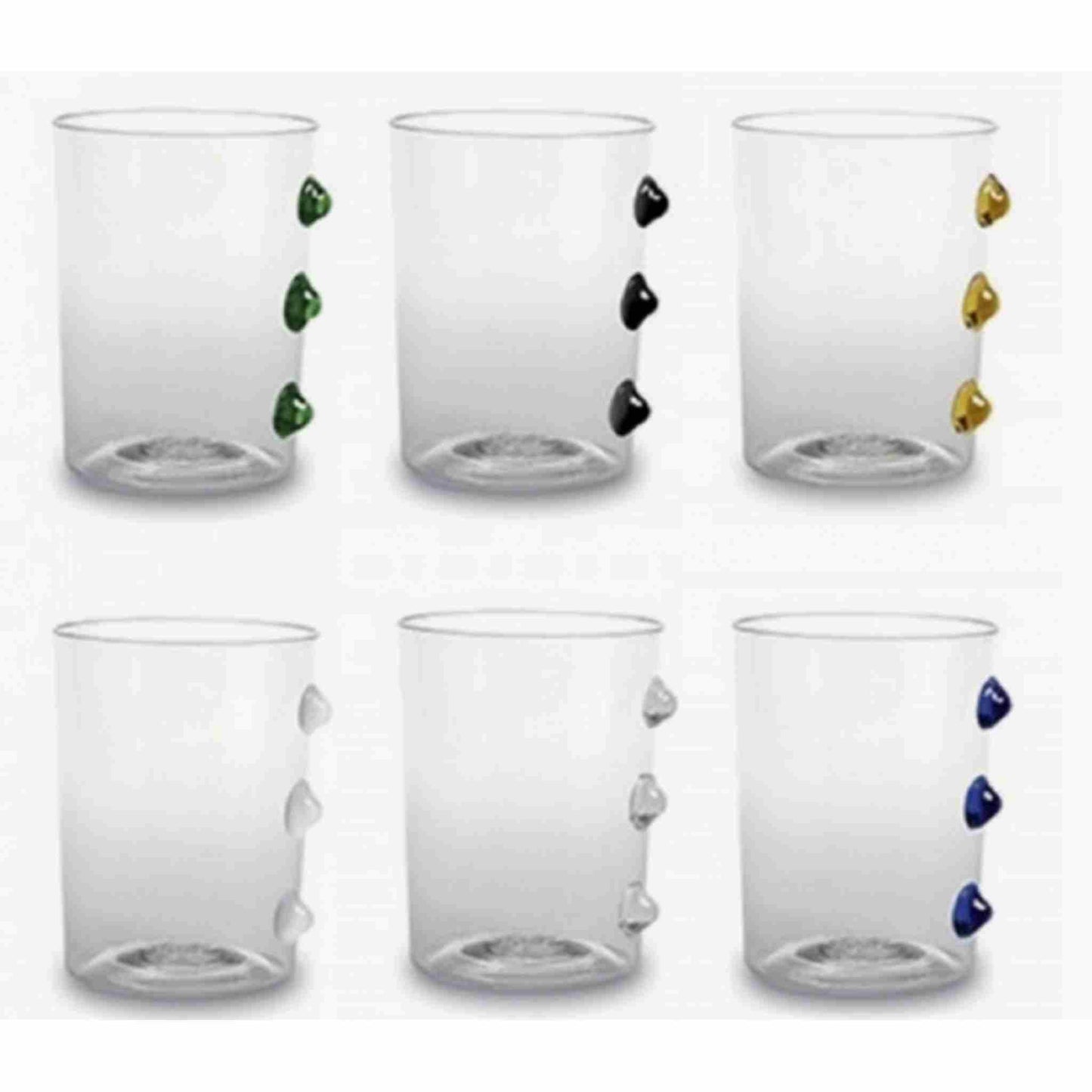 PETONI SET 6 GLASS ASSORTED COLOURS