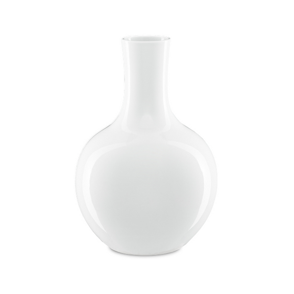 Imperial White Large Gourd Vase H: 15.5