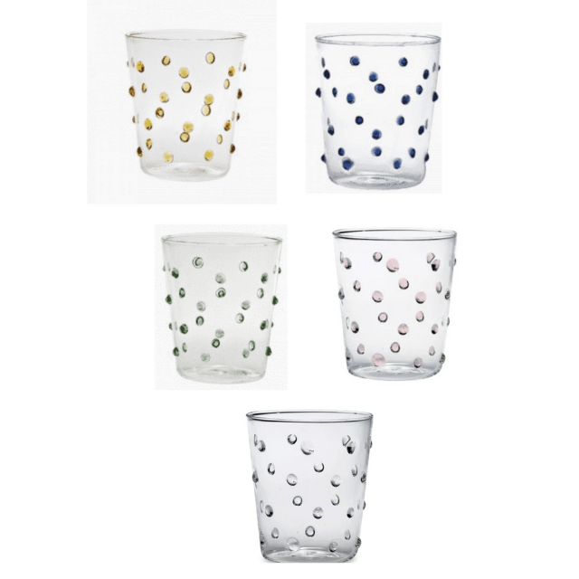 Zafferano Party Tumbler Set of 5 colors (Clear, Pink, Blue, Green, Yellow)